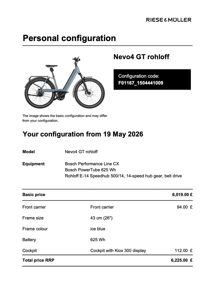 Nevo4 GT Rohloff, Ice Blue, 43cm 26"