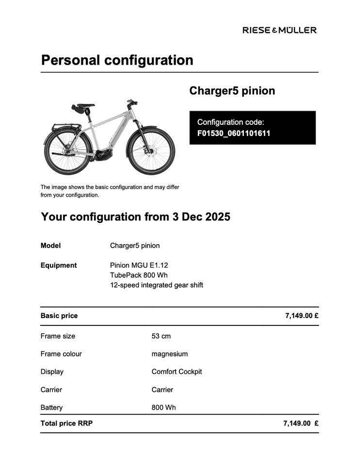 Charger5 Pinion, Magnesium, 53cm