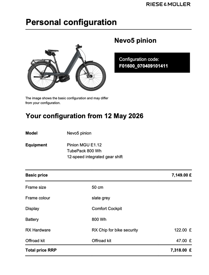 Nevo5 Pinion, Slate Grey, 50cm