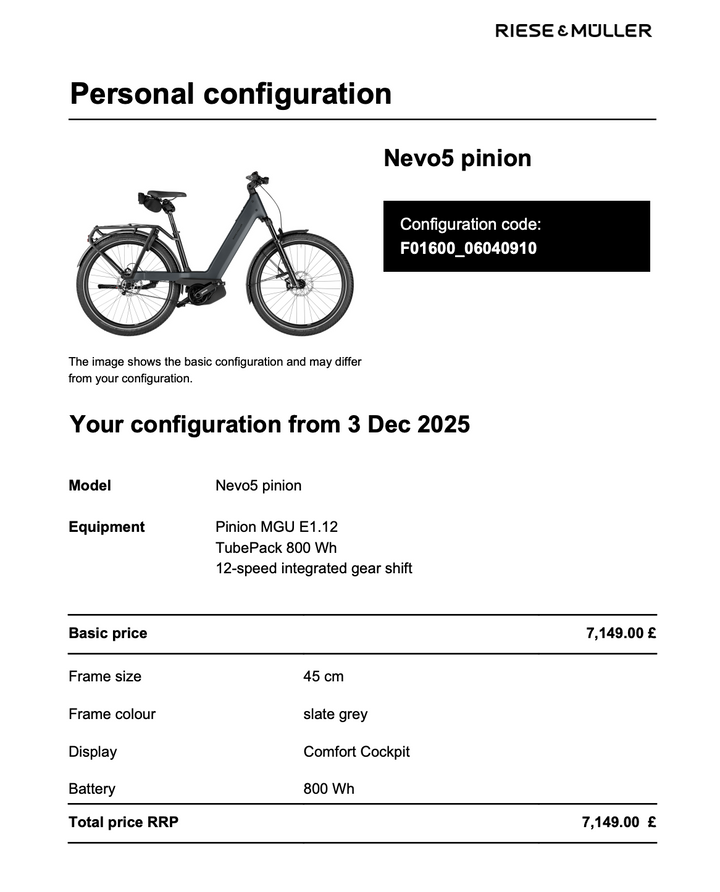 Nevo5 Pinion, Slate Grey, 45cm