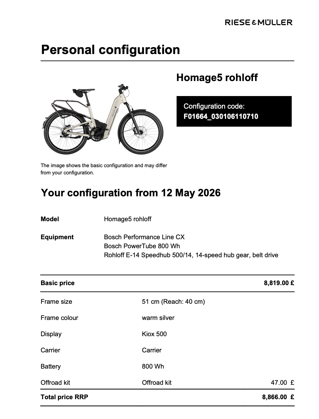 Homage5 Rohloff, 51cm small, warm silver