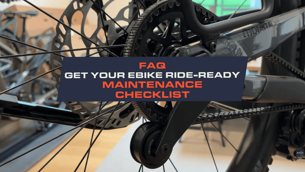 Get Your E-Bike Summer-Ready: An Owner's Maintenance Checklist - header title with a moustache bike in the background