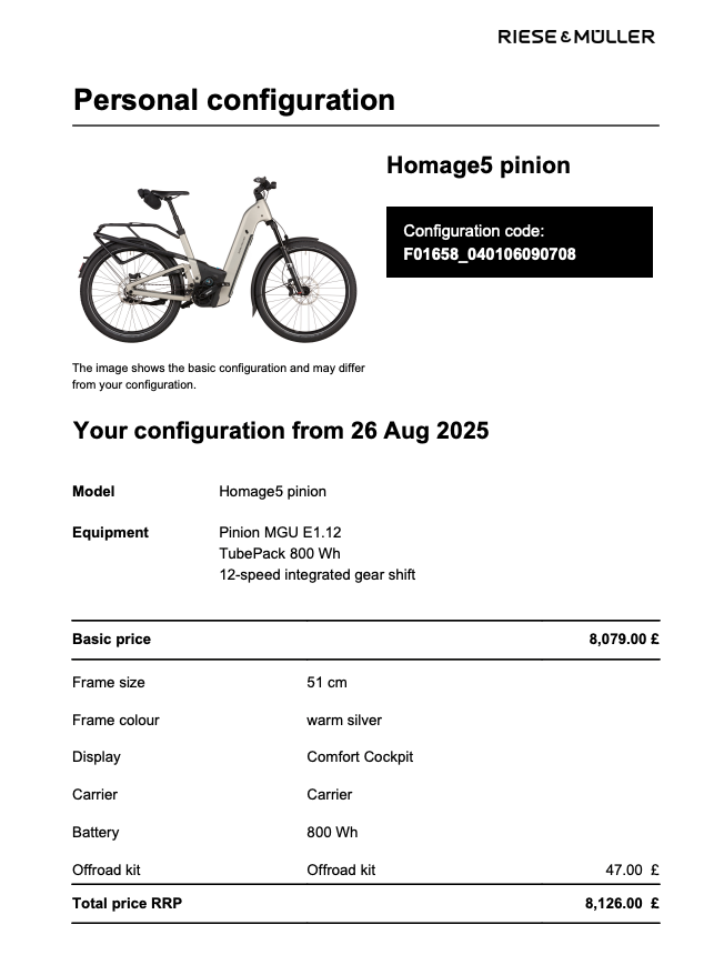 Homage5 Pinion, 51cm, Warm Silver