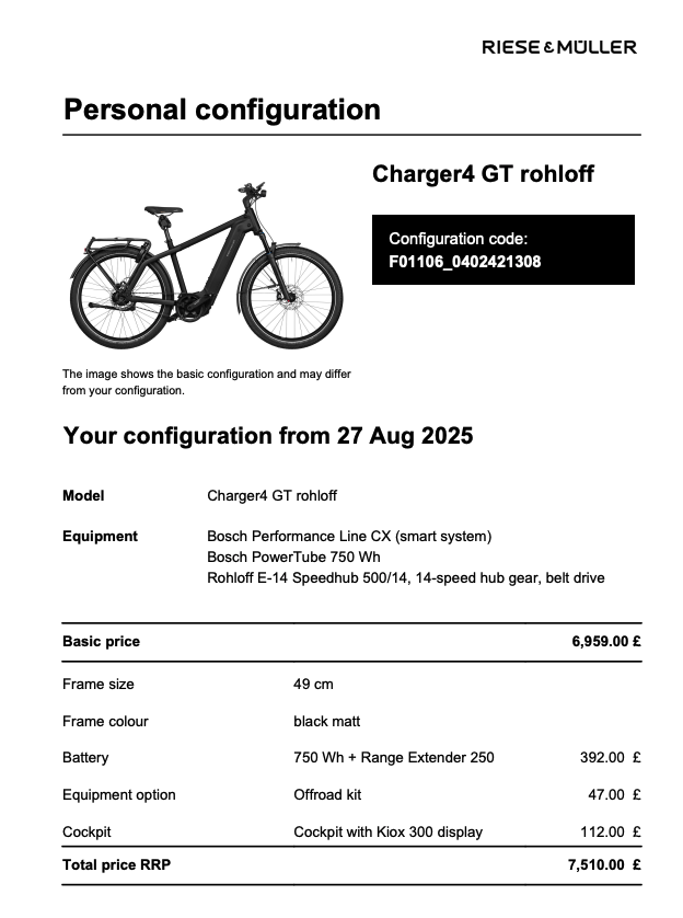 Charger4 GT rohloff, Black matt, 49cm