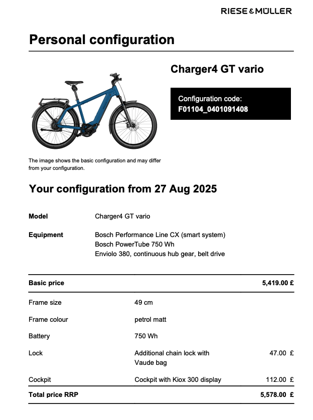 Charger4 GT vario SELECT, Petrol matt, 49cm