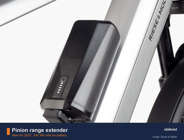 Pinion range extender battery
